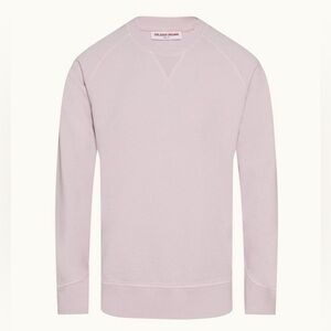 Orlebar Brown Watkins Conch Pink Crewneck Sweatshirt Garment Dyed Jersey Size M